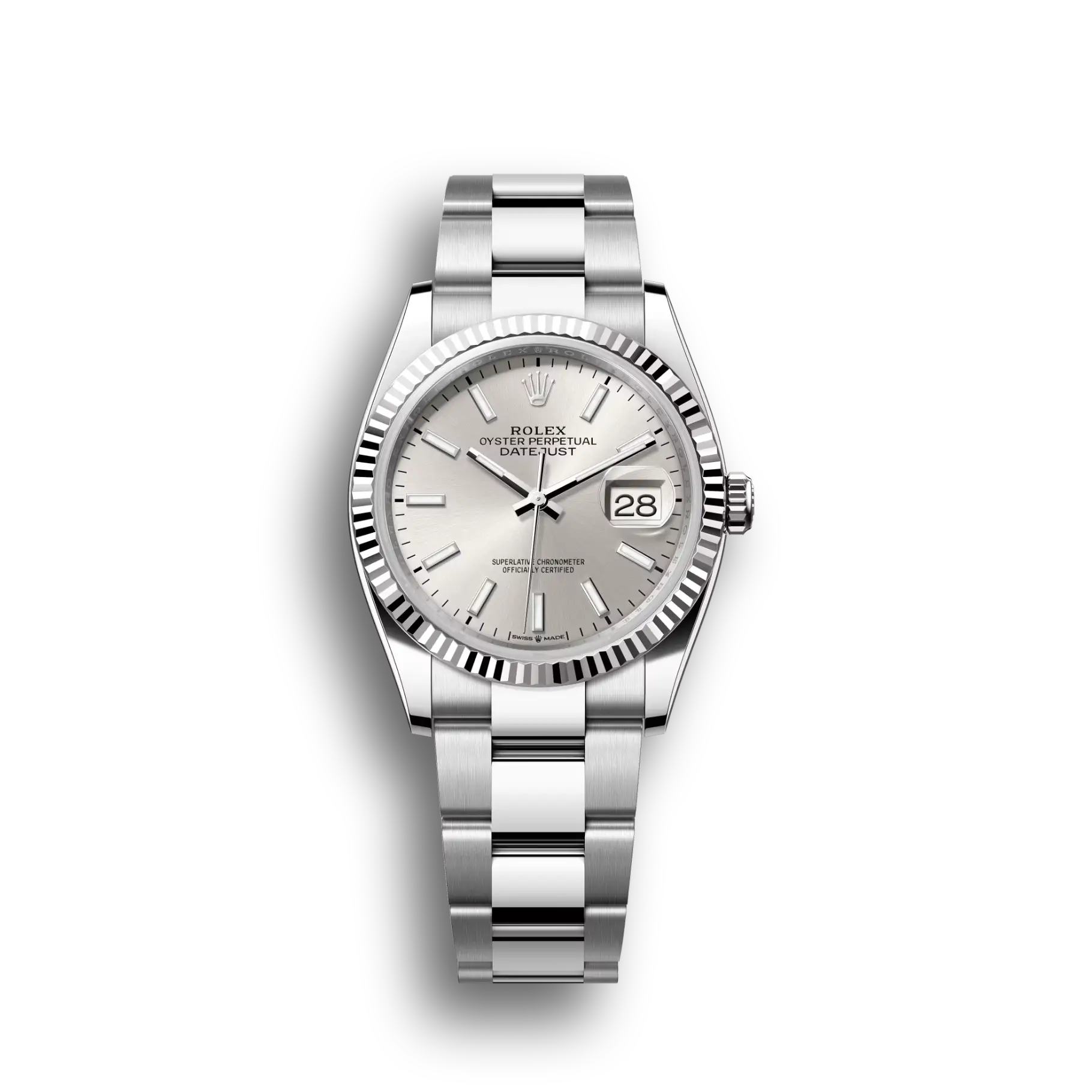 Datejust: Oystersteel and white gold, silver, m126234-0014