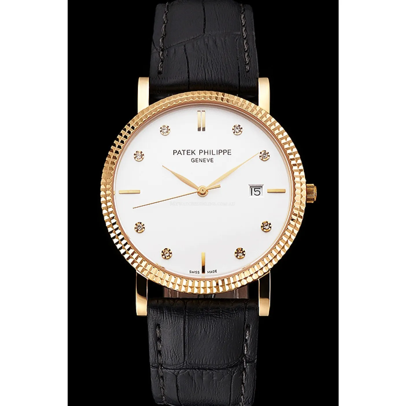 Calatrava Dial White 40 mm, Yellow Gold Plated