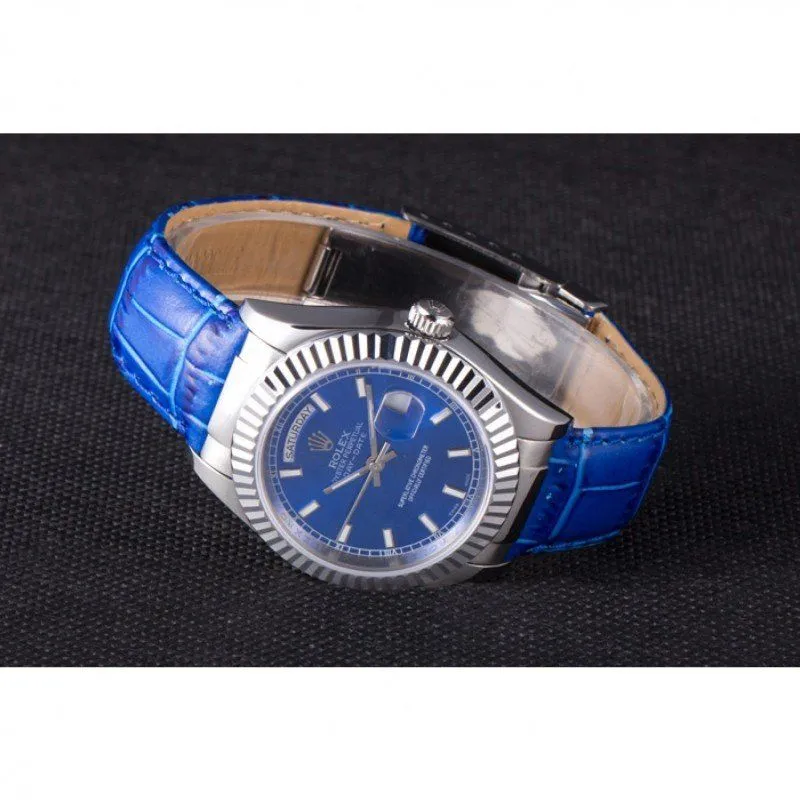 Swiss Day-Date Oyster Collection Blue Leather Band 621490