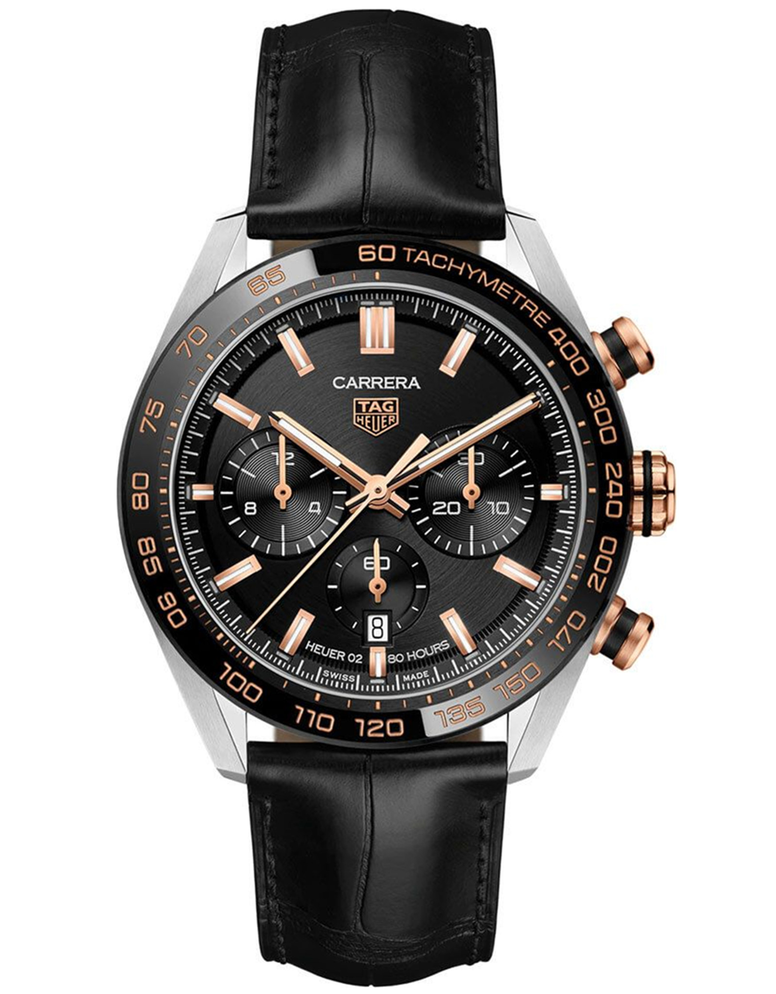 Carrera Black Dial Automatic Chronograph Men's Watch CBN2A5A.FC6481 44MM