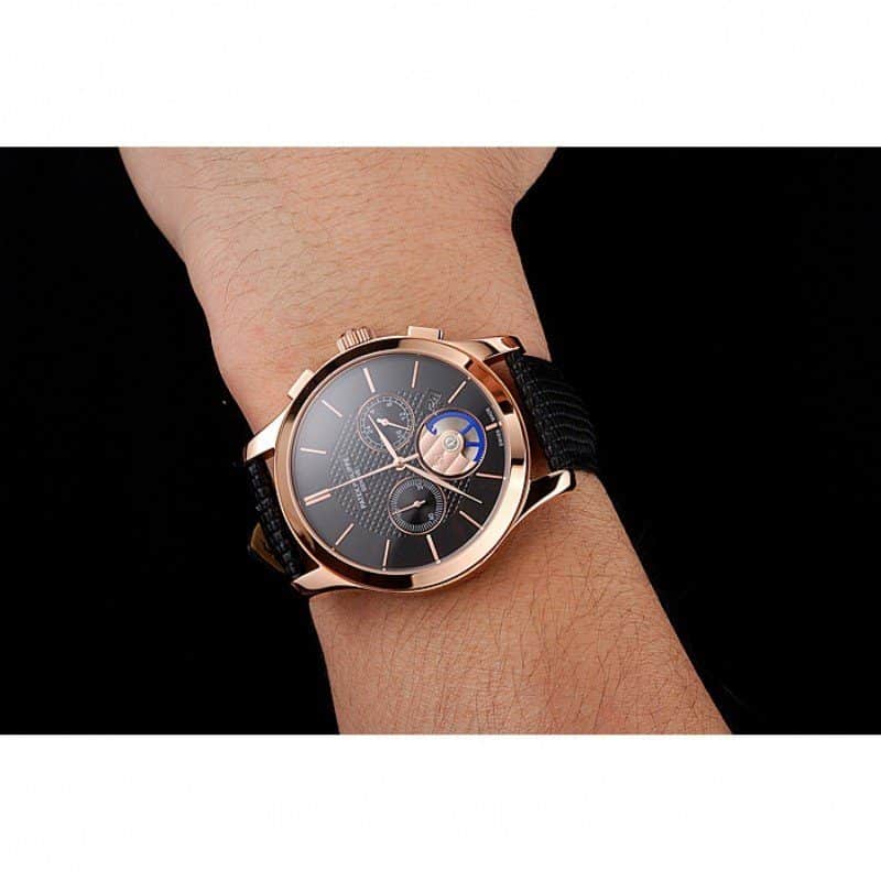 Chronograph Dial Black 43 mm, Rose Gold Plated