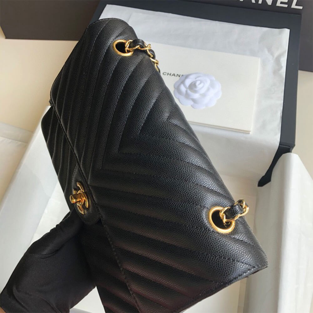 Chanel Classic Chevron Tweed Medium Flap