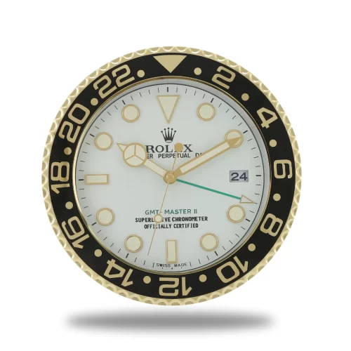 gmt master seriesgold and white wall clock