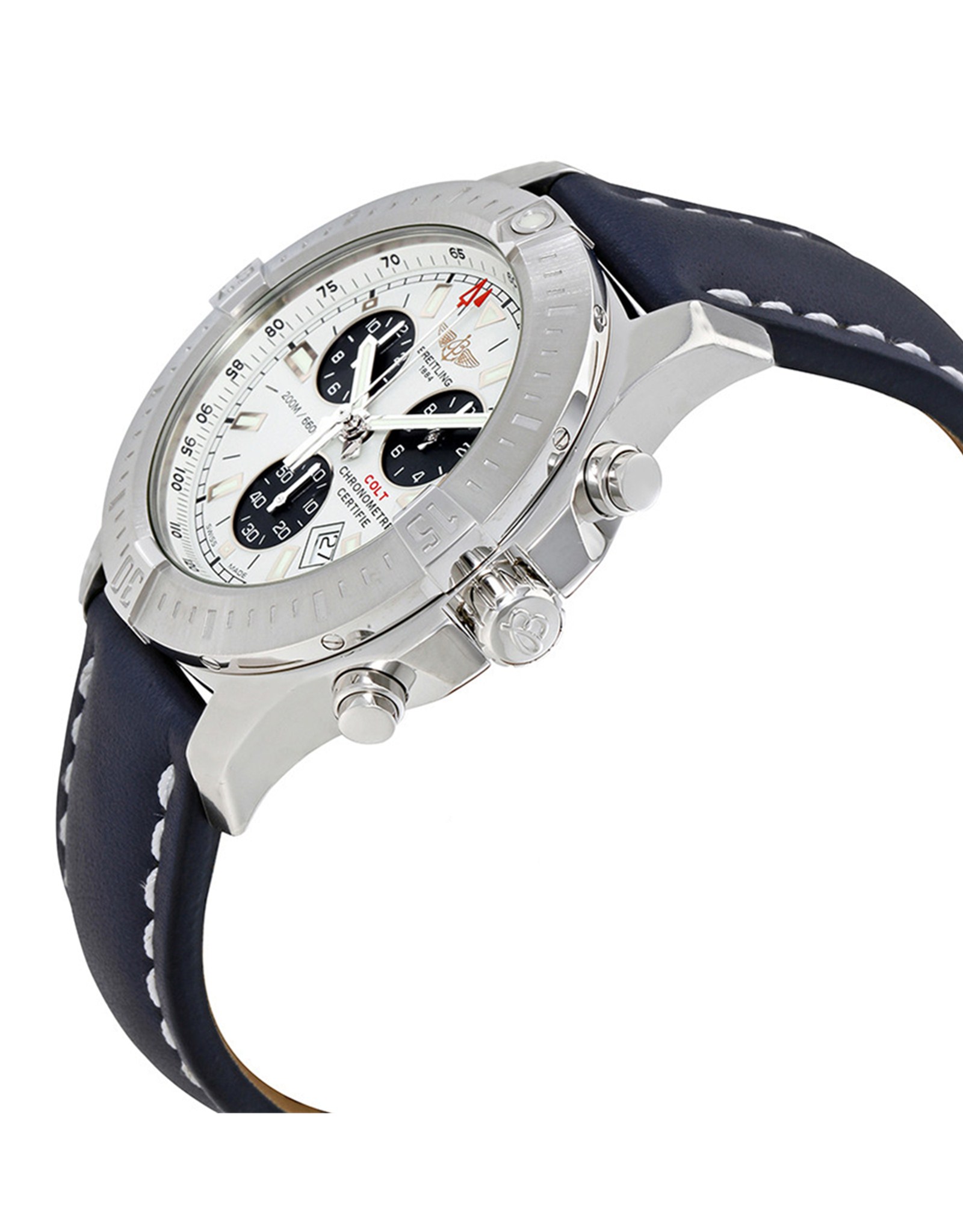 Colt Stratus Silver Dial Leather Strap A7338811 G790BLLT