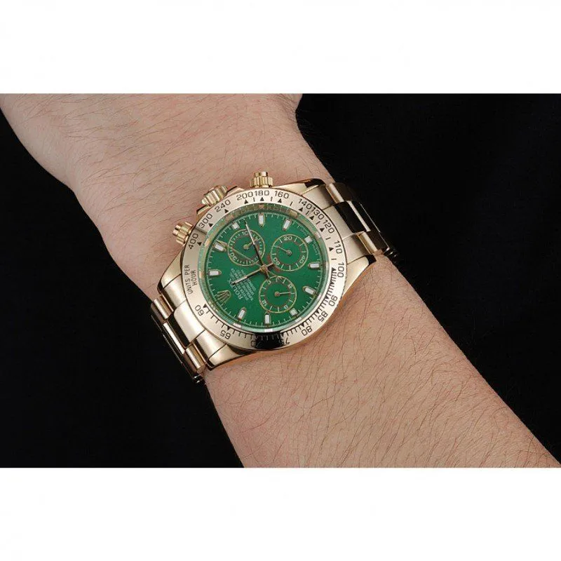 Cosmograph Daytona Green Dial Rose Gold Case And Bracelet 1454244