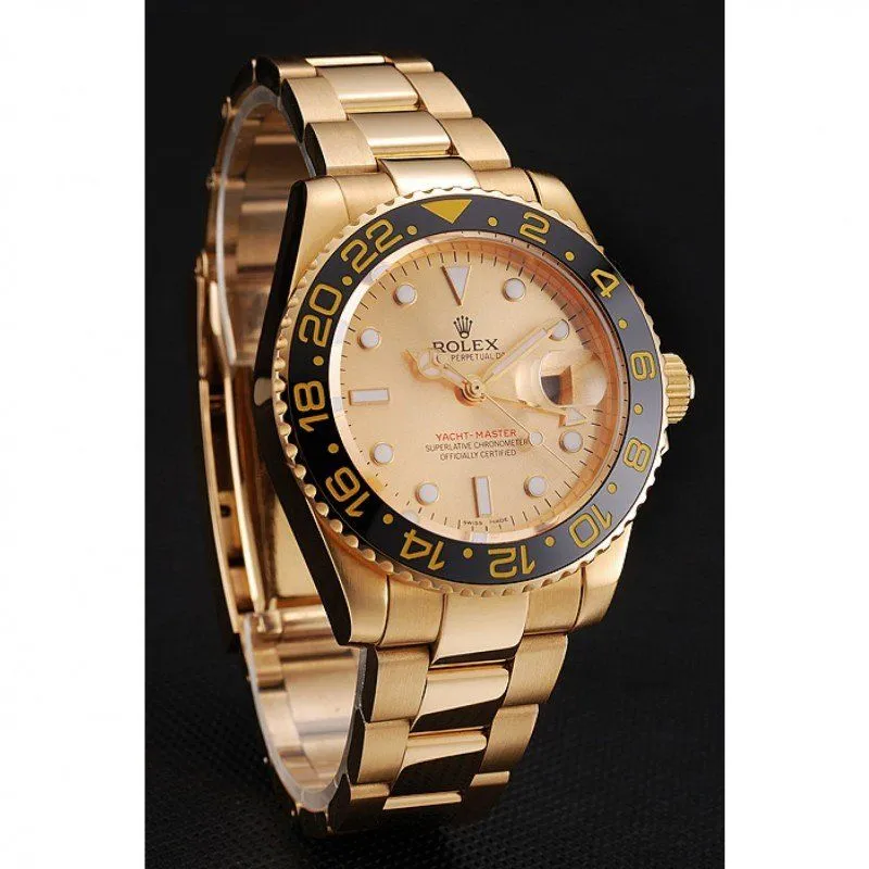 Swiss GMT Master II Gold Dial Black Bezel Gold Case And Bracelet 1453749