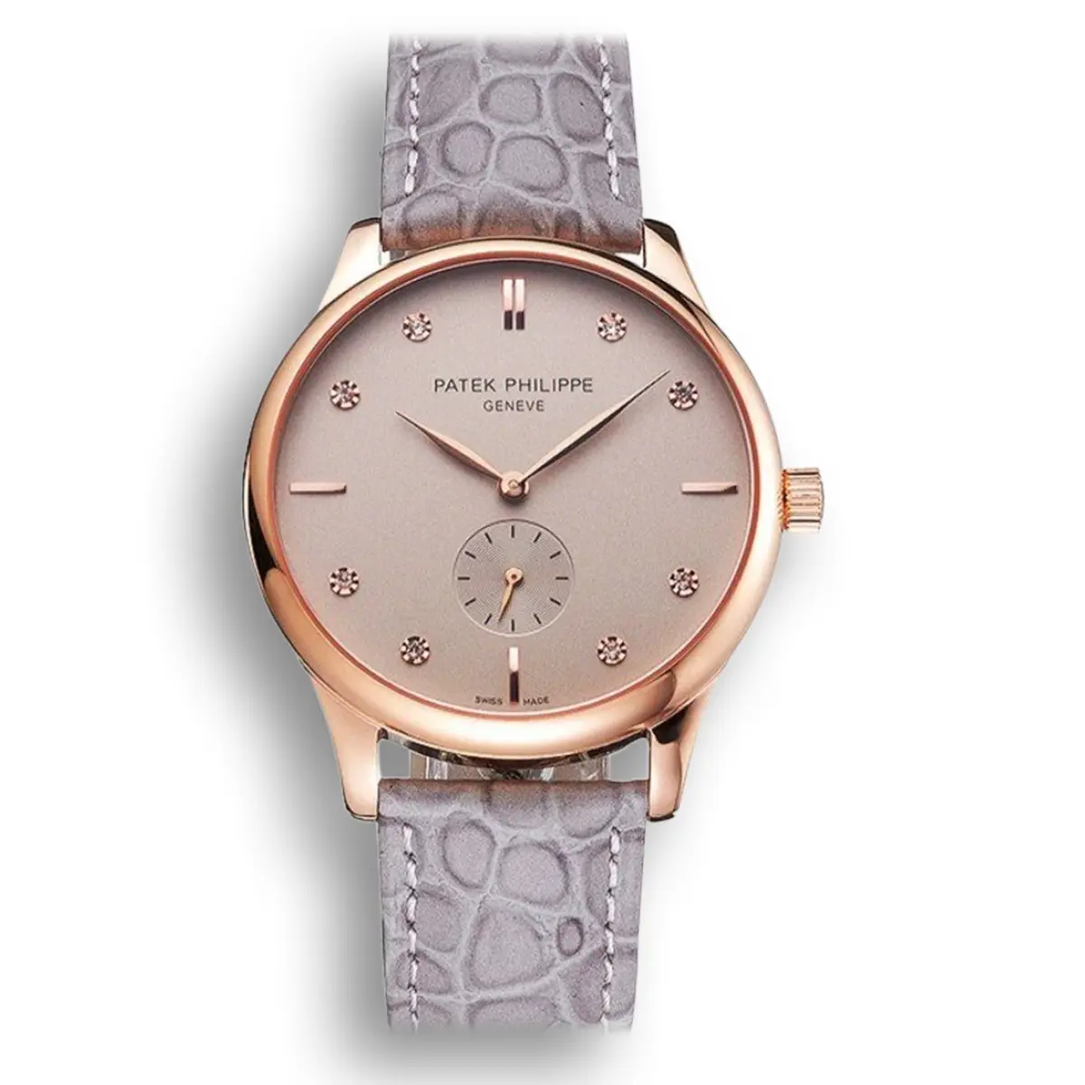 Calatrava Silver & Diamond Dial 39 mm, Rose Gold Plated