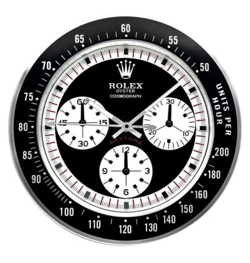 daytona paul newman wall clock white logo