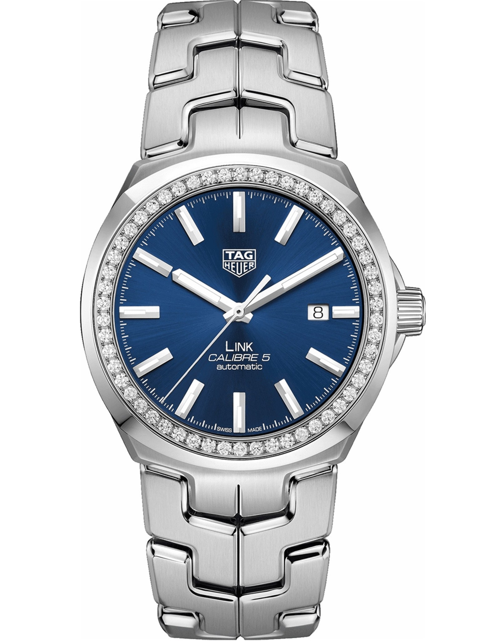 Link Blue Dial Diamond Men's Watch WBC2113.BA0603 41MM