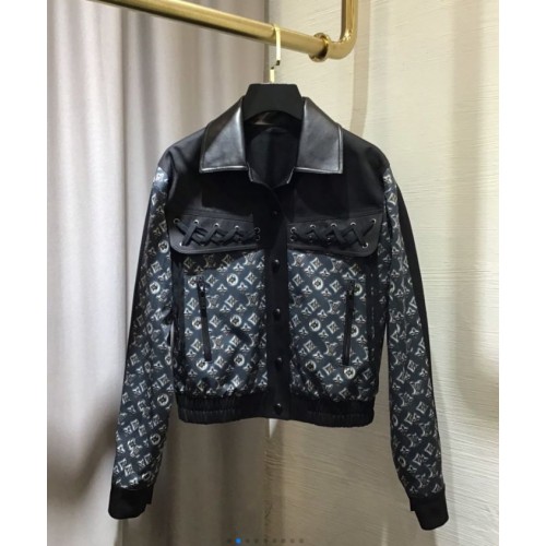 Louis Vuitton Women's Monogram Shadow Leather Jacket