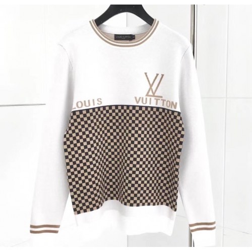 Louis Vuitton Logo Grid Sweater White