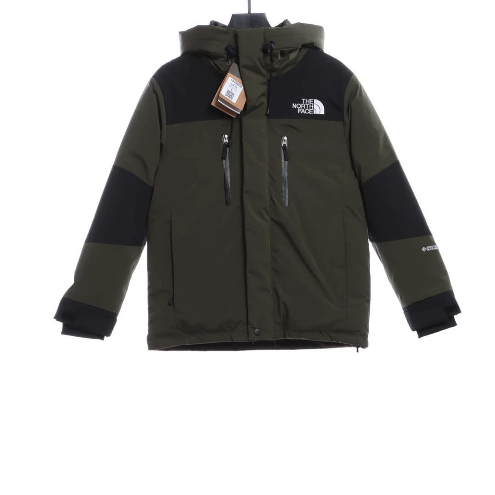 Tricolor Stand Collar Logo Down Jacket