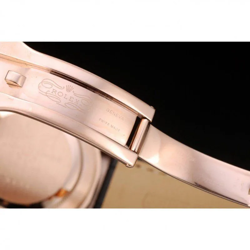 Daytona Rose Gold Case Black Dial Black Leather Strap