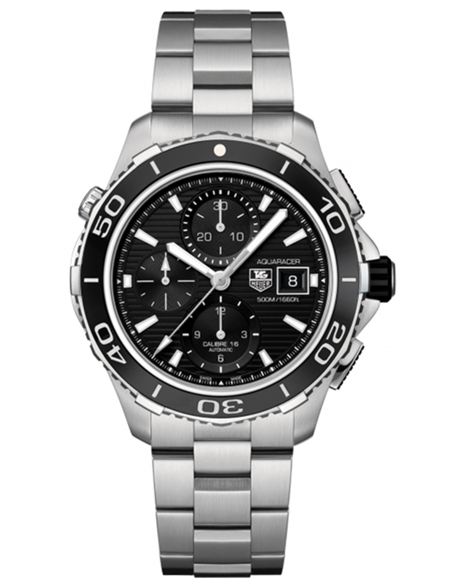 Aquaracer Black Dial Chronograph Men's Watch CAK2110.BA0833 43 MM