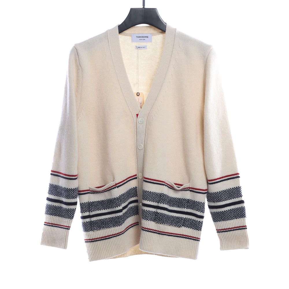 Bird’s eye jacquard cardigan