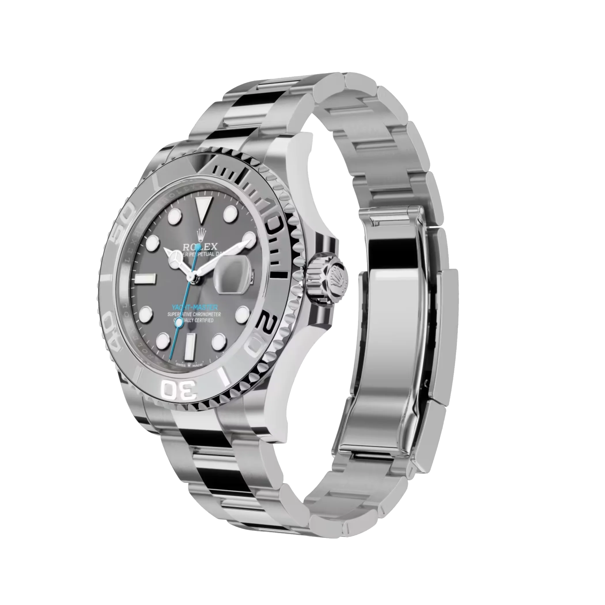 Yacht-Master: Oystersteel and platinum, Oyster bracelet, m126622-0001