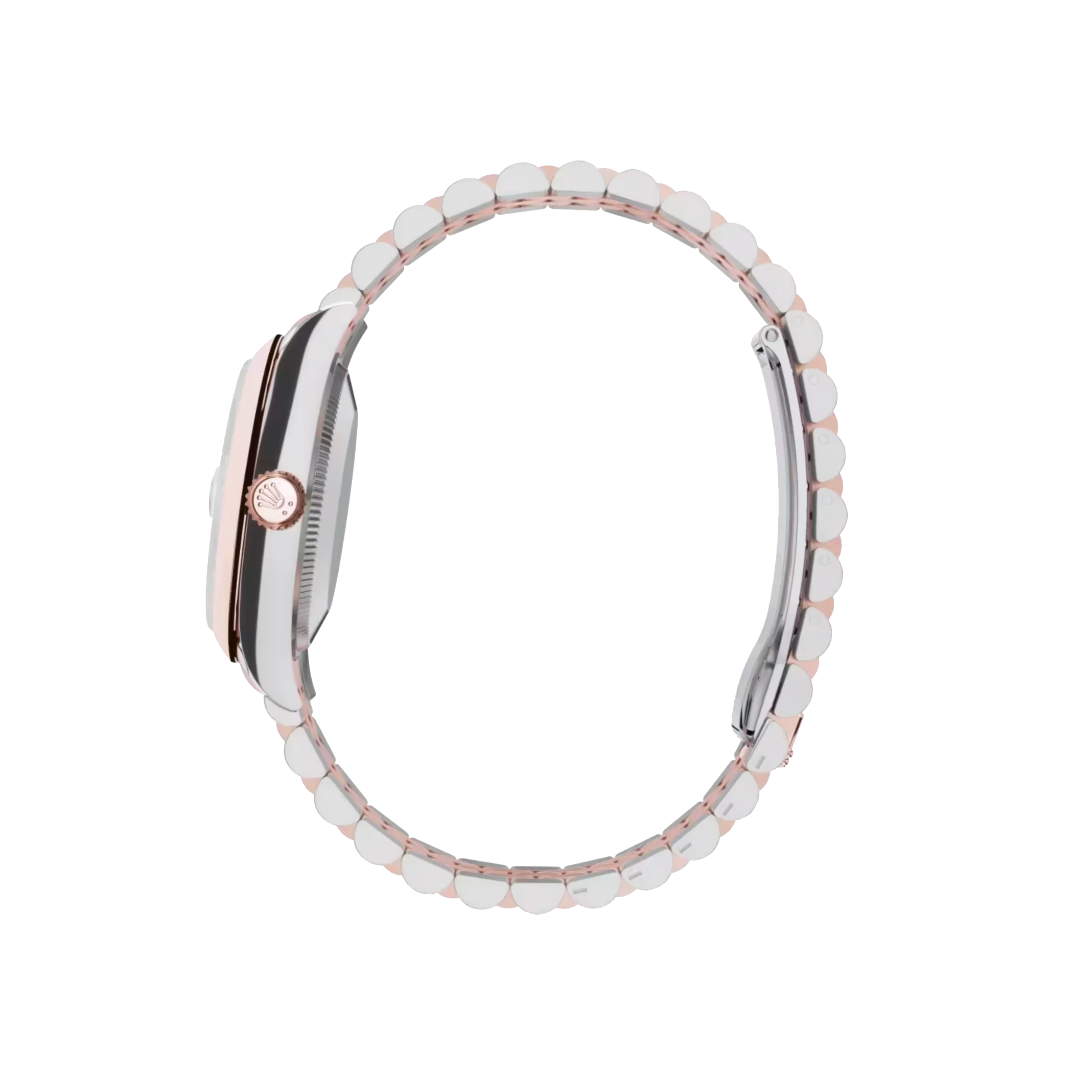 Datejust: Oystersteel and Everose gold, white, m126201-0015