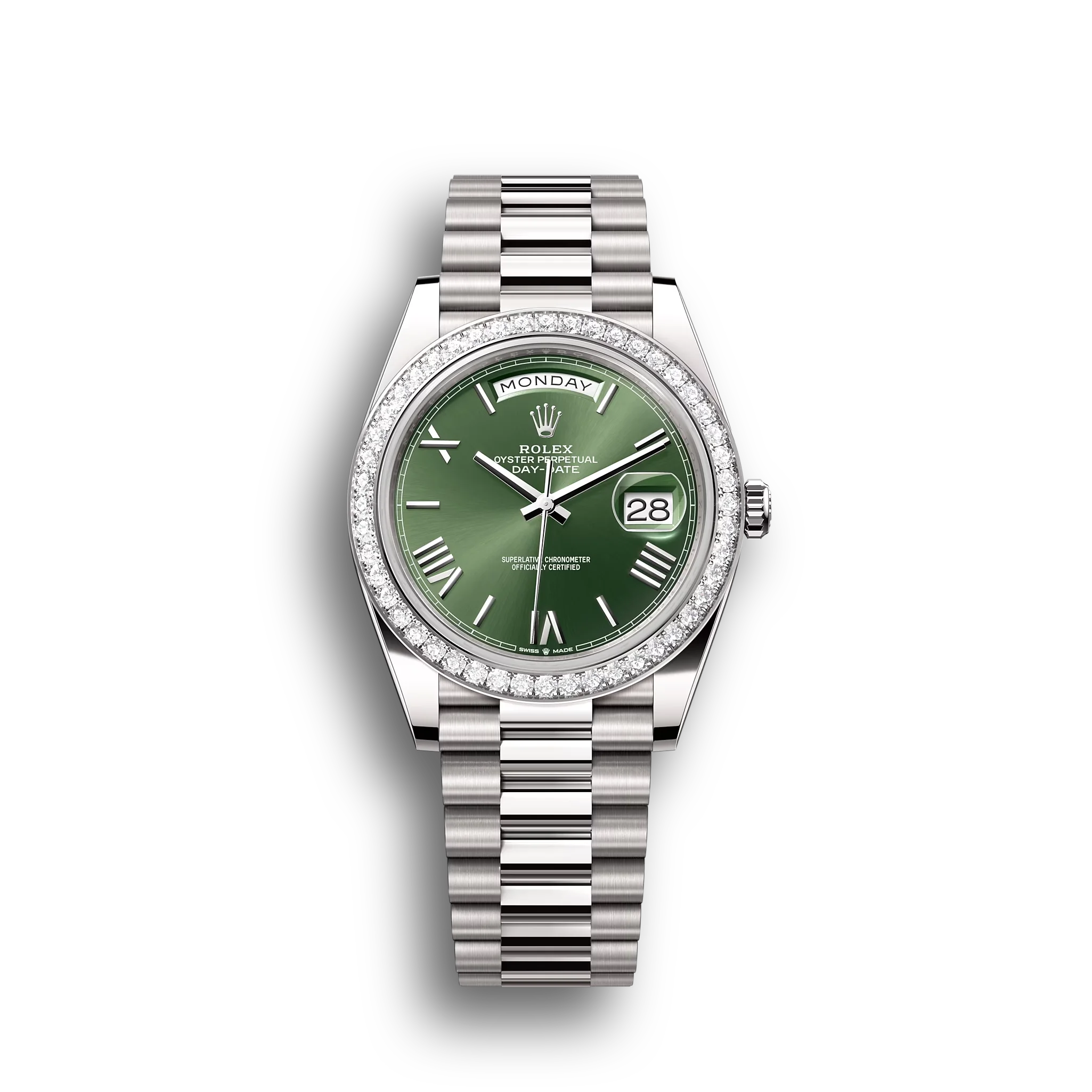 Day-Date: white gold, olive-green dial, m228349rbr-0030
