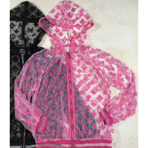 Louis Vuitton Tulle Monogram Hooded Jacket Pink