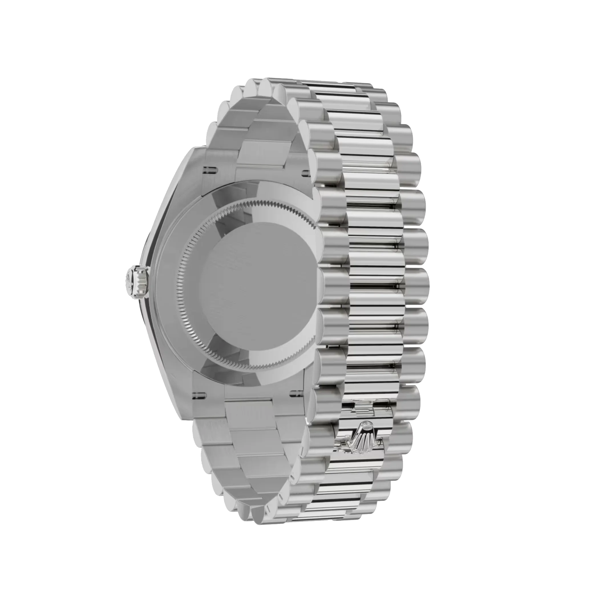 Day-Date: White gold, white dial, fluted bezel, President bracelet, m228239-0046