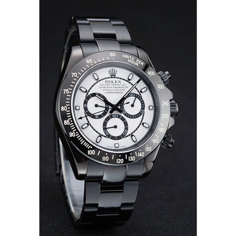 Cosmograph Daytona White And Black Dial Black Stainless Steel Case And Bracelet 1454249