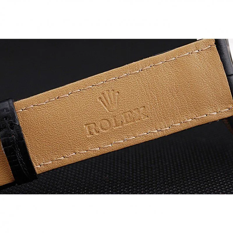 Cellini Blue Dial Gold Bezel Stainless Steel Case Black Leather Strap 622841