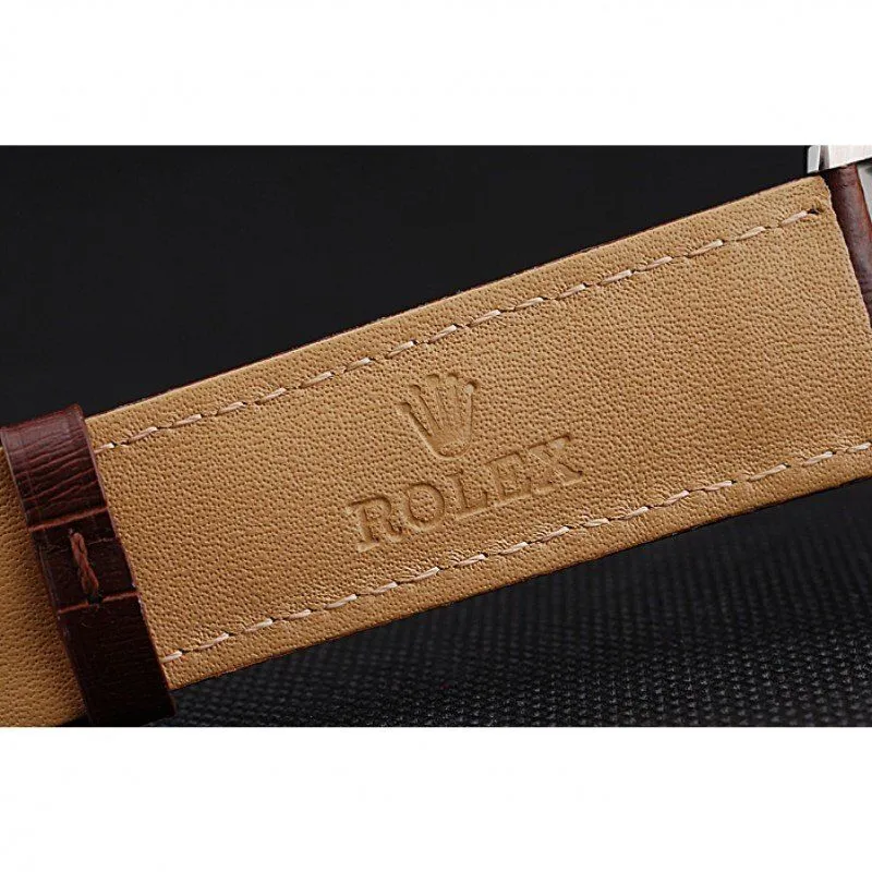 Cellini Gold Dial And Bezel Stainless Steel Case Brown Leather Strap 622840