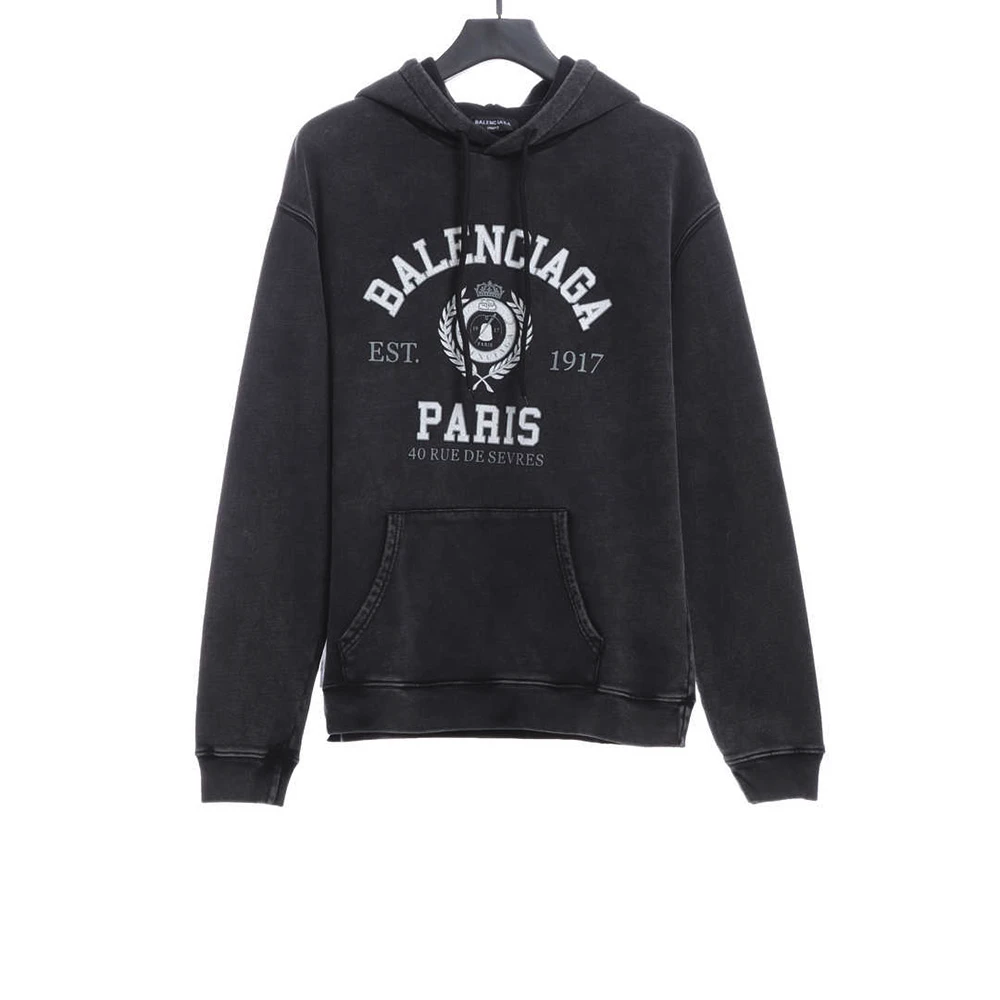 Wheat ear washed distressed hoodie