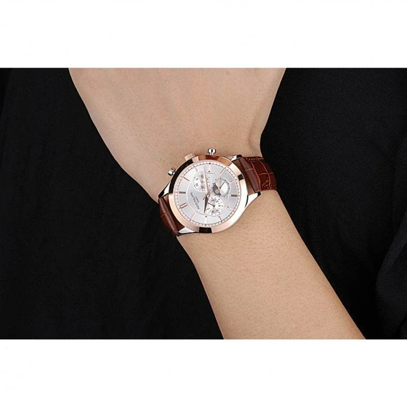 Moonphase Chronograph Dial White 41 mm, Rose Gold Plated