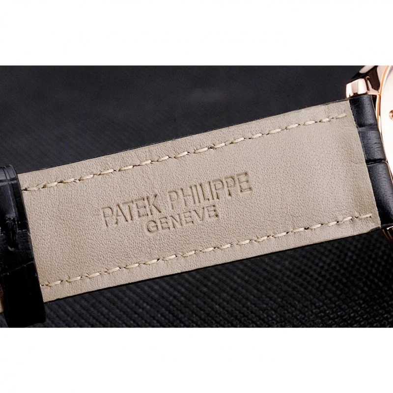 Calatrava Black Dial 38 mm, Rose Gold Plated