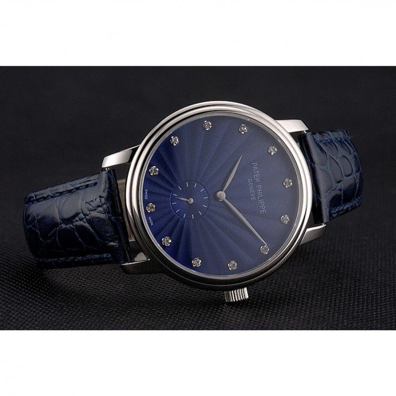 Calatrava Blue Guilloche Dial Blue 41 mm, Stainless Steel