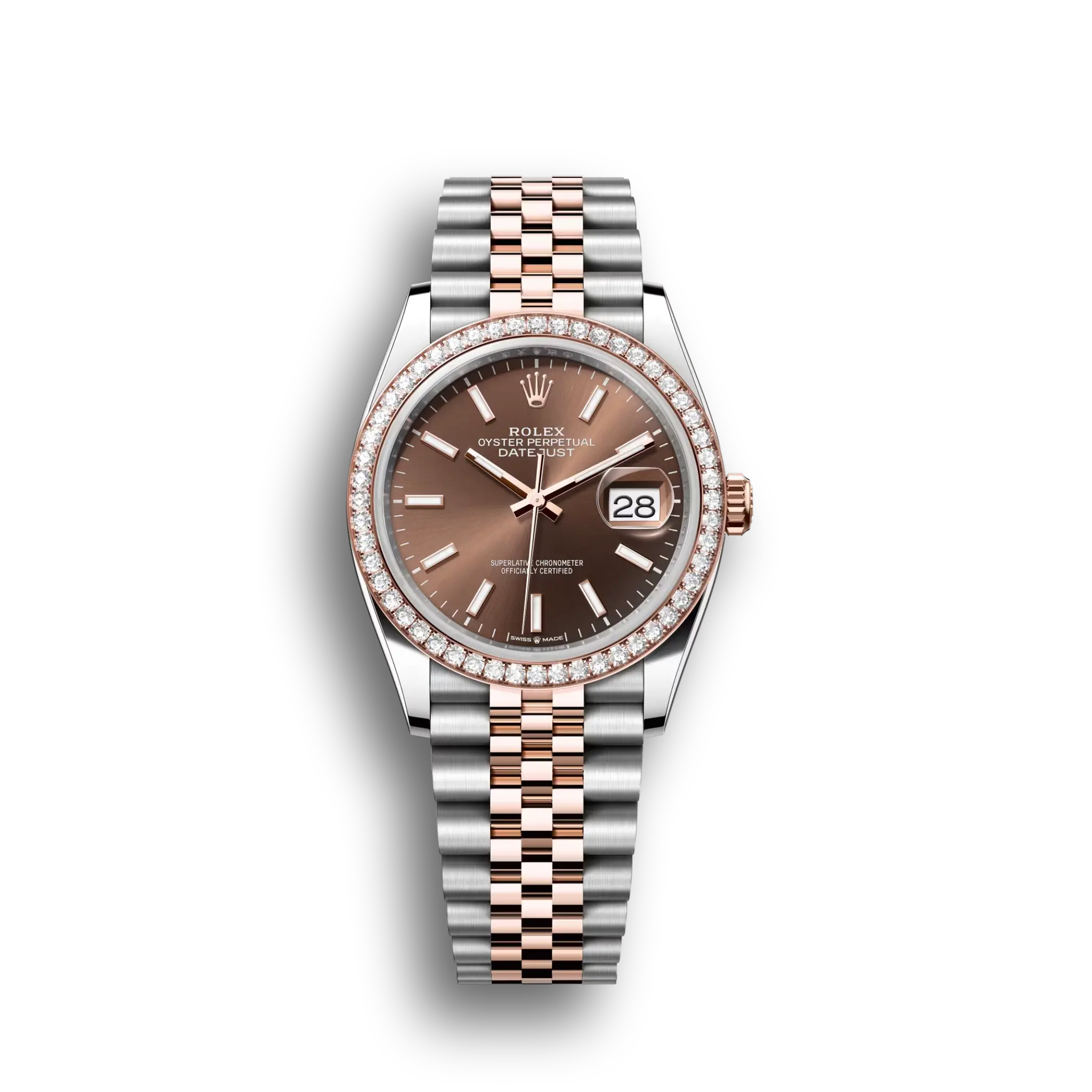 Datejust: Everose gold, chocolate, diamond-set, m126281rbr-0031