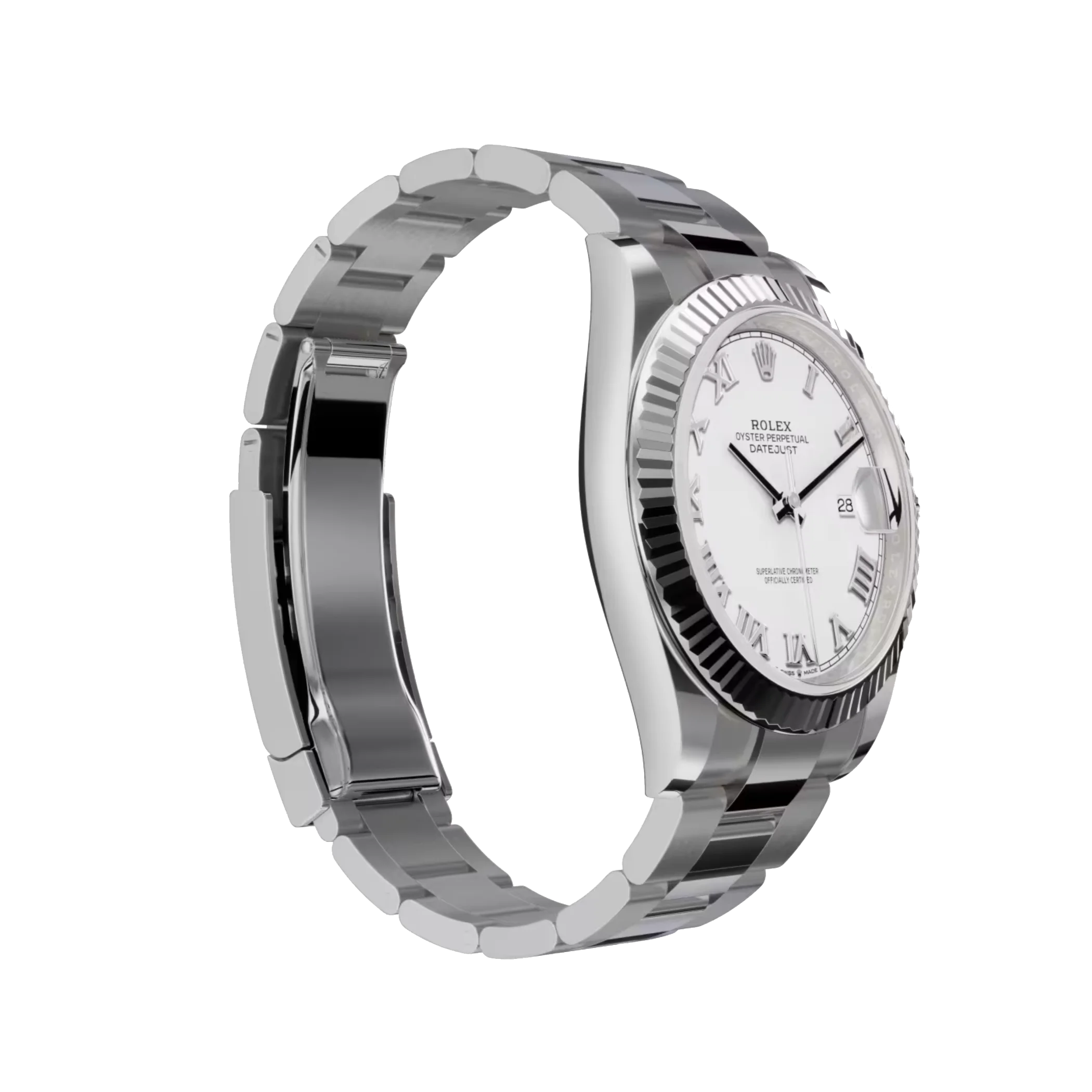 Datejust: Oystersteel and white gold, white dial, Oyster bracelet, m126334-0023