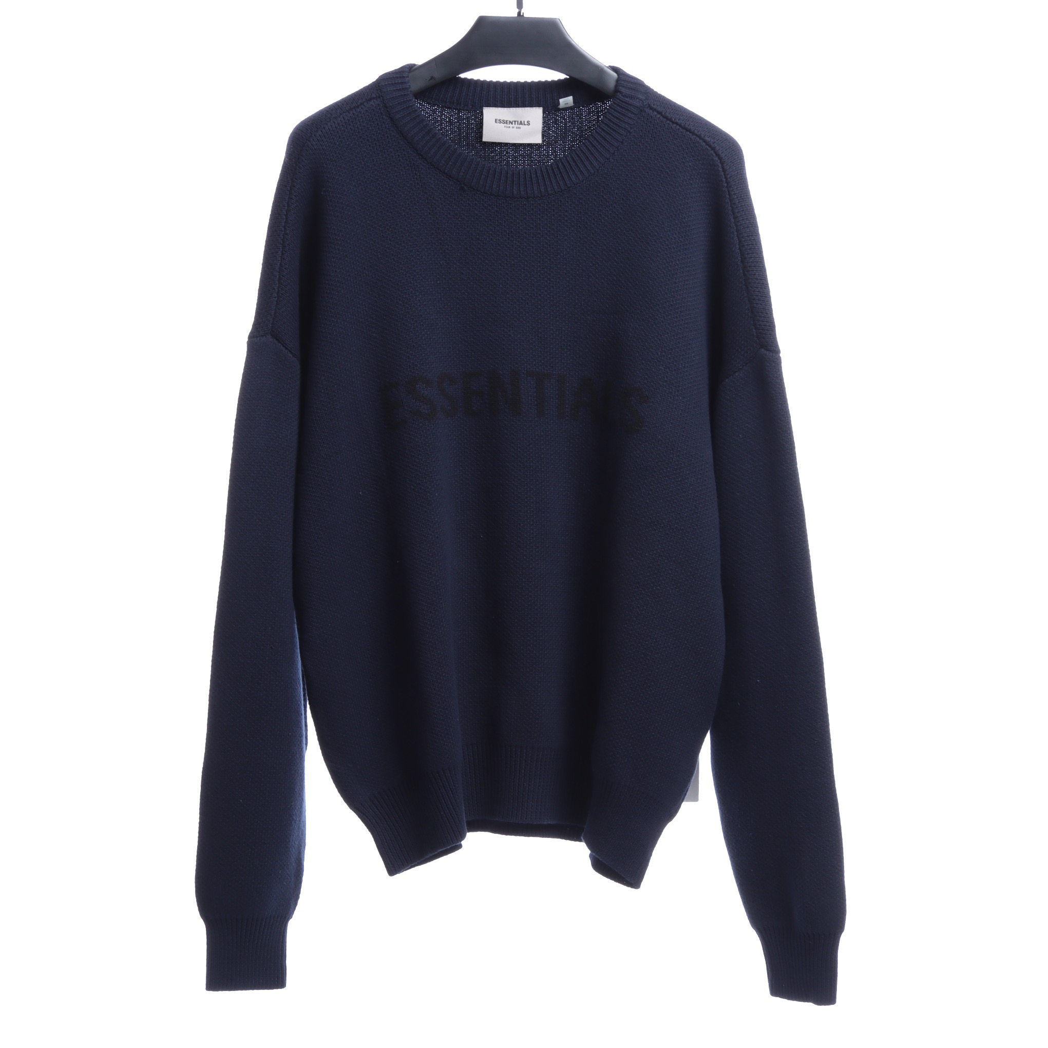 Letter jacquard crew neck sweater