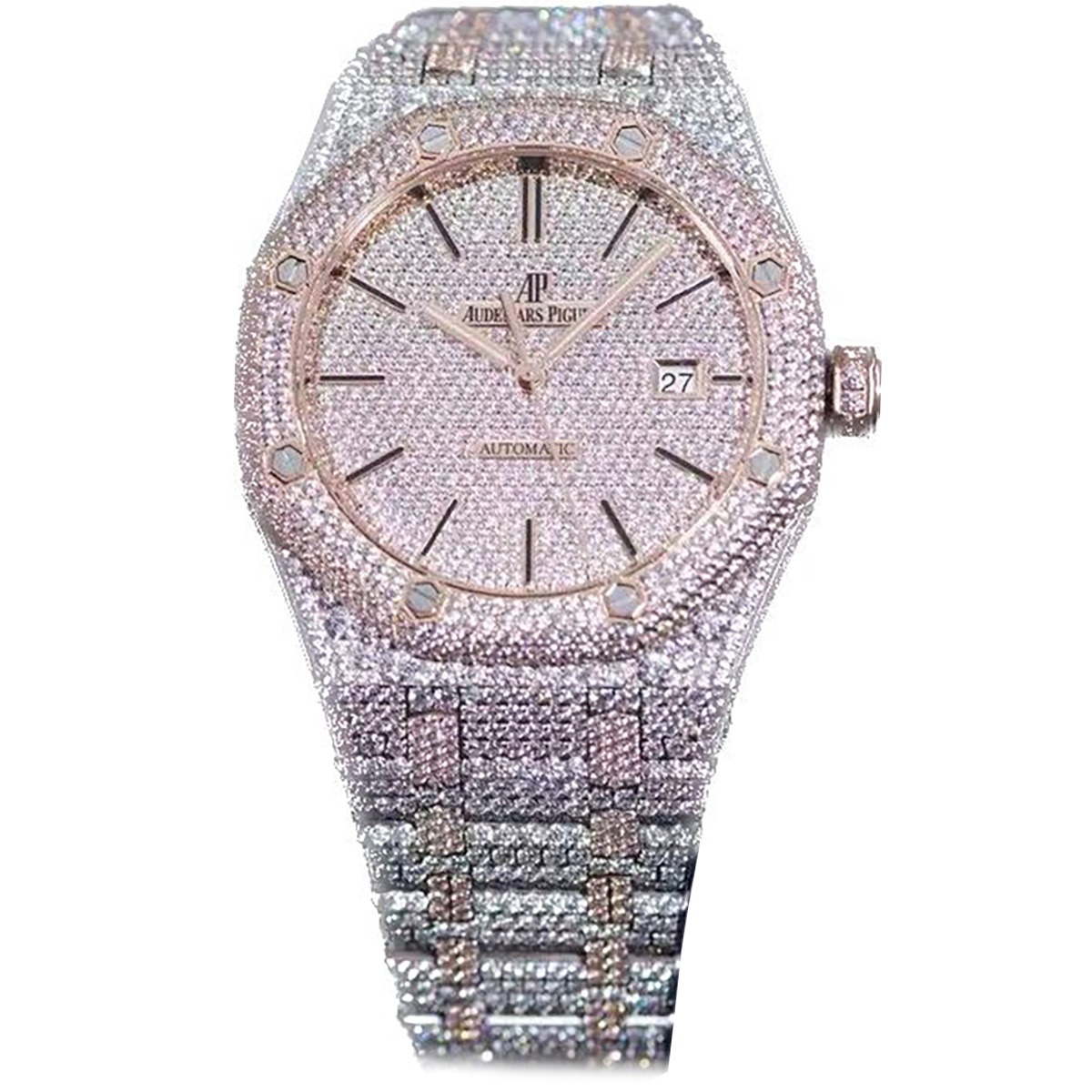 Royal Oak Selfwinding 41 mm, Steel/Rose Gold, Gem Set Ref. 15400SR.OO.1220SR.01