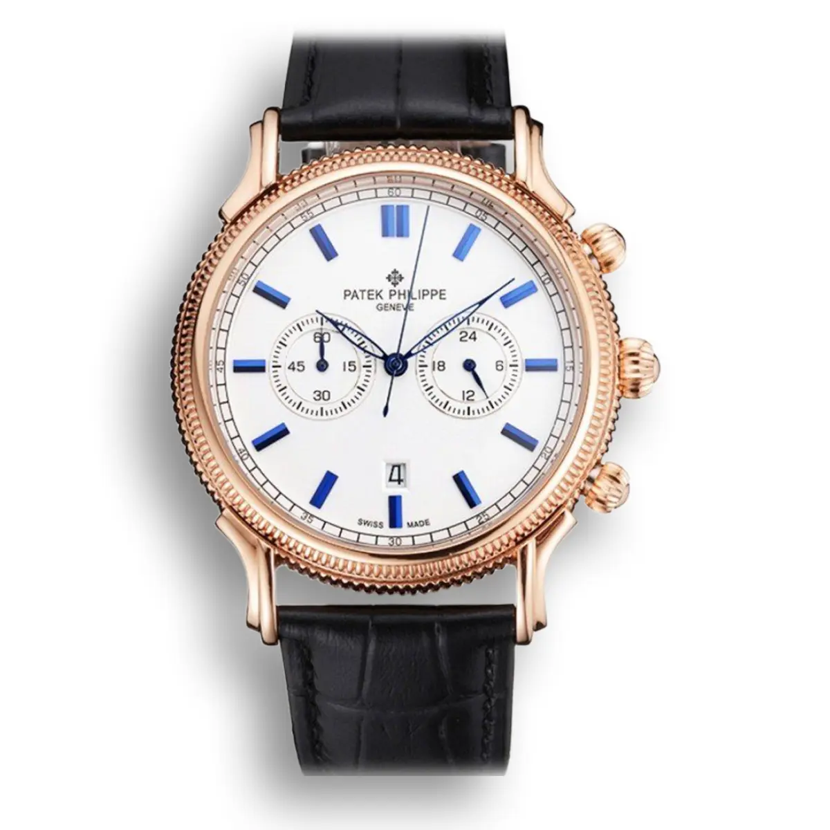 Chronograph White Dial White 40 mm, Rose Gold Plated