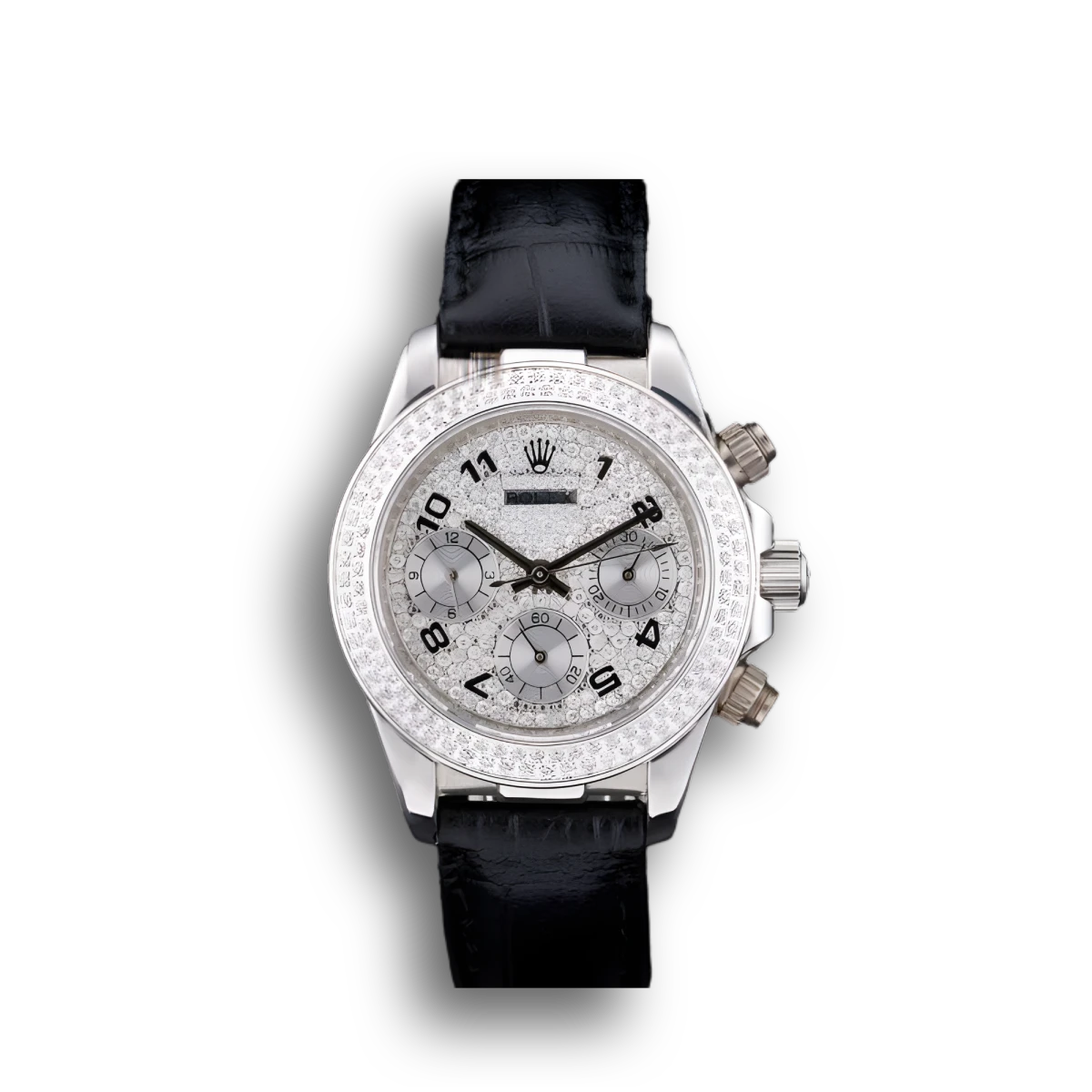 Daytona Lady Stainless Steel Case Crystal Studded Bezel Crystal Studded Dial