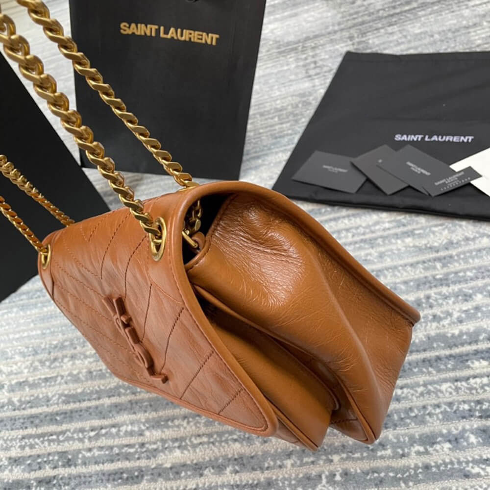 YSL SAINT LAURENT NIKI MEDIUM IN CRINKLED VINTAGE LEATHER