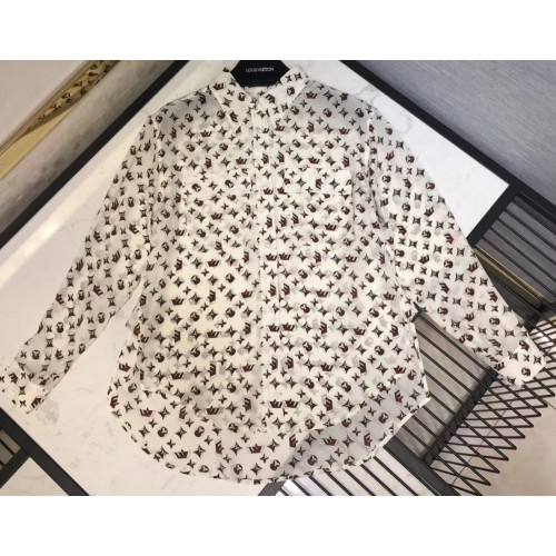 Louis Vuitton All Over Logo Long Sleeved Boxy Shirt With Front Flap Pockets