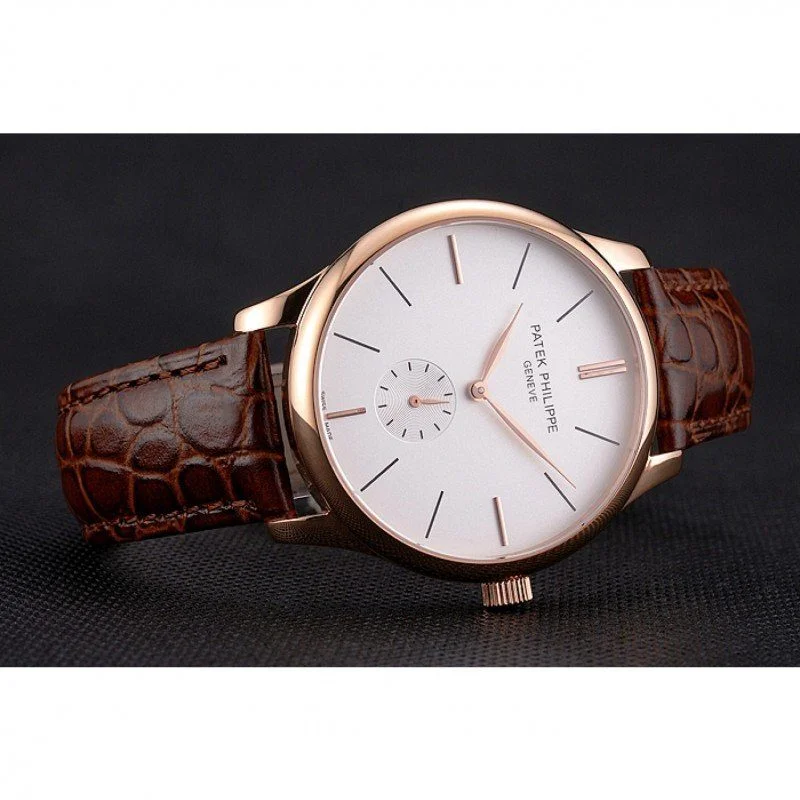 Calatrava Dial White 40 mm, Rose Gold Plated