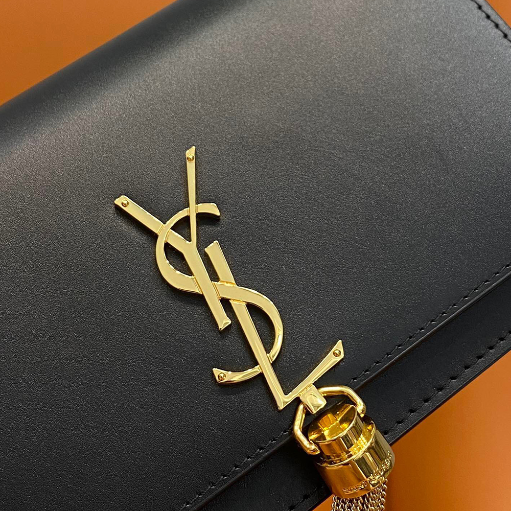 YSL SAINT LAURENT BLACK ‘KATE’ SHOULDER BAG