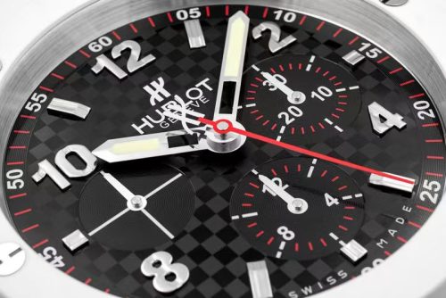 big bang wall clock carbon fibre chronograph dial white black