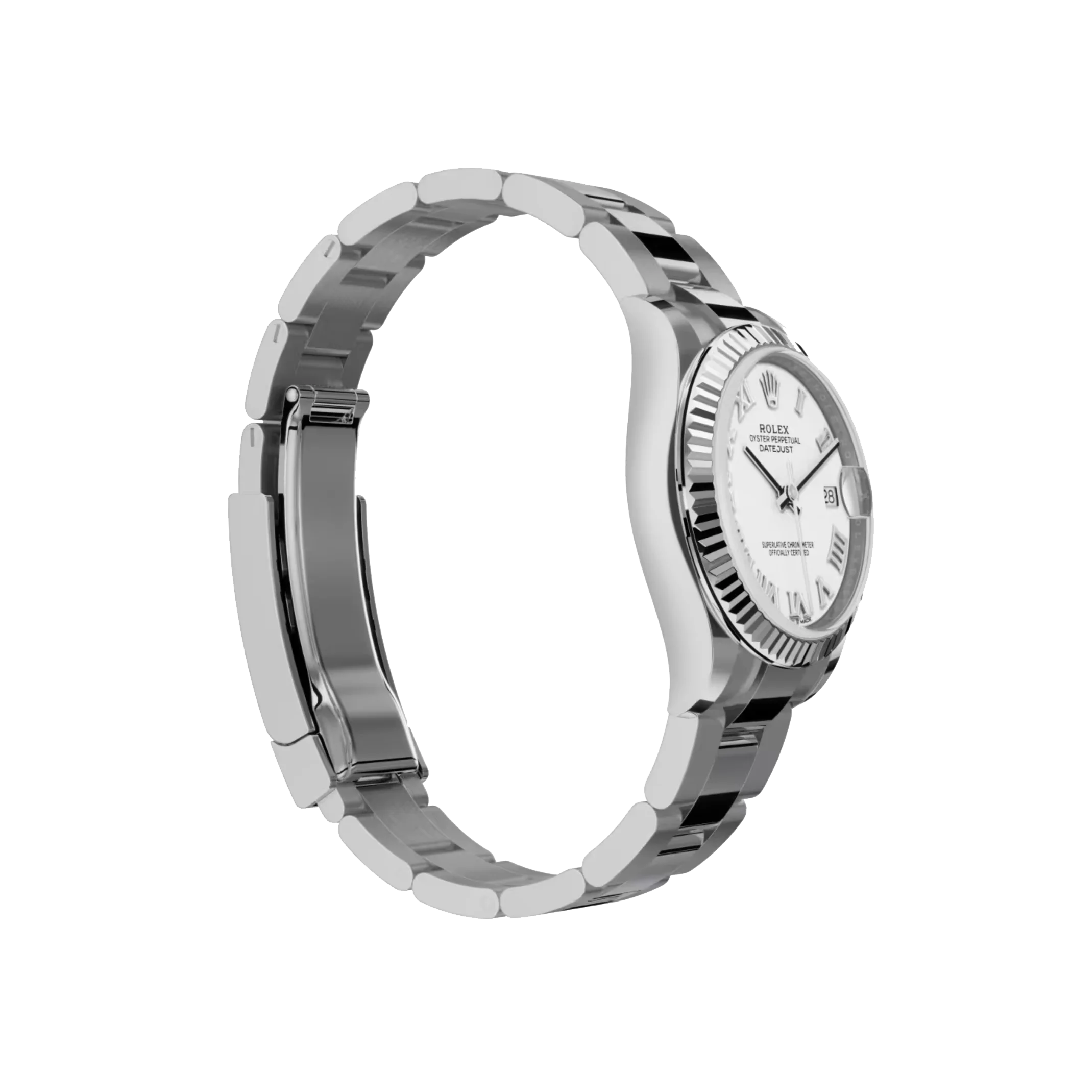 Datejust: Oystersteel and white gold, white dial, Oyster bracelet, m278274-0009