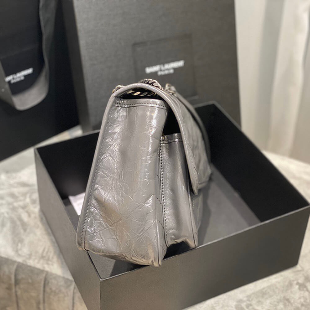 YSL SAINT LAURENT NIKI MEDIUM IN CRINKLED VINTAGE LEATHER