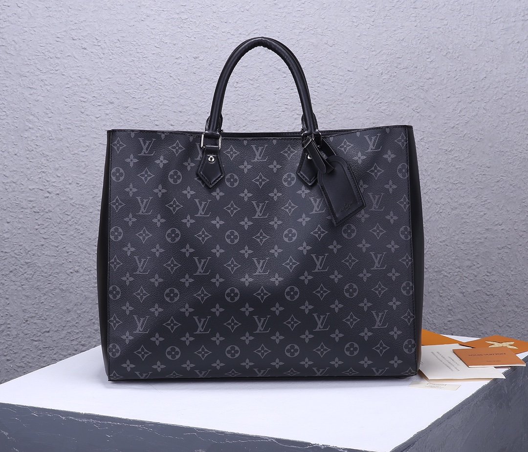 Louis Vuitton M44733 Men GRAND SAC Tote Bag Monogram Eclipse Canvas