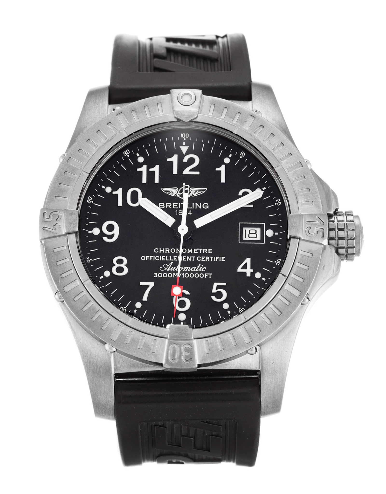 Avenger Seawolf Black Dial Leather Strap E17370