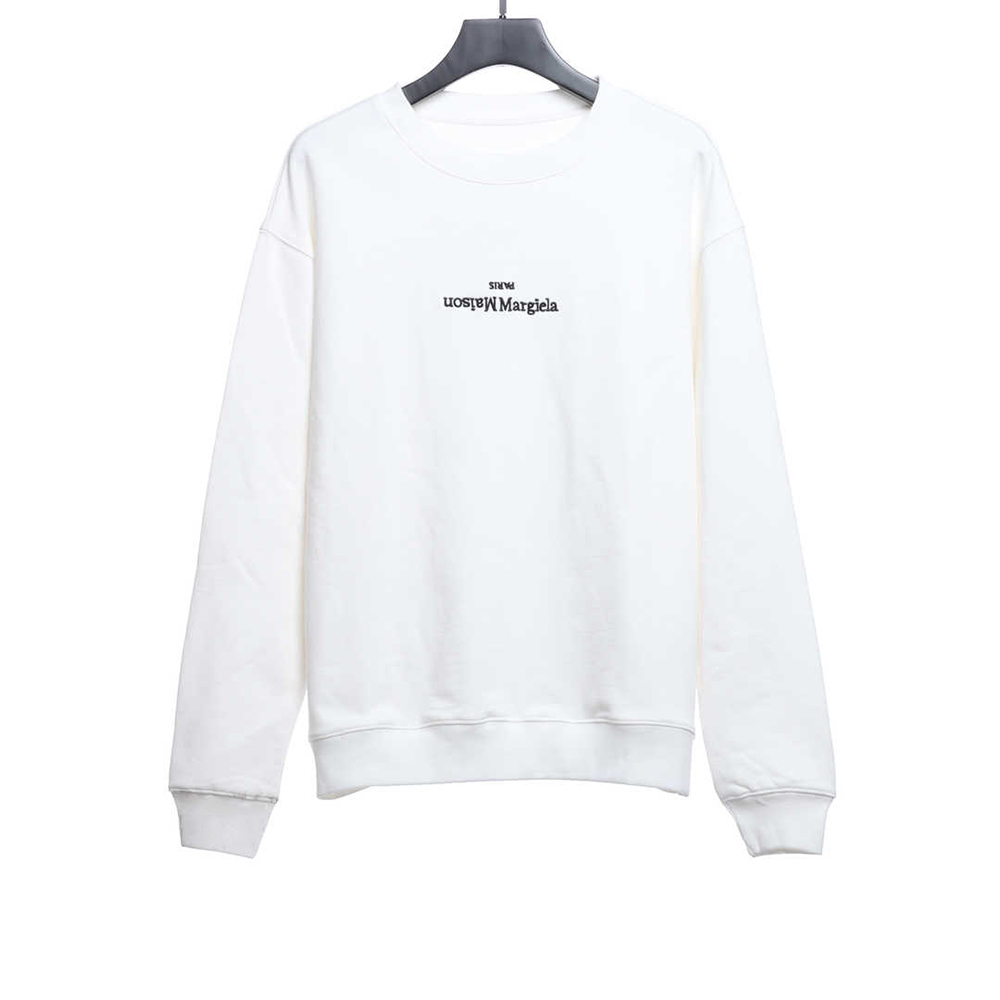 Inverted Black and White Letter Embroidered Sweatshirt