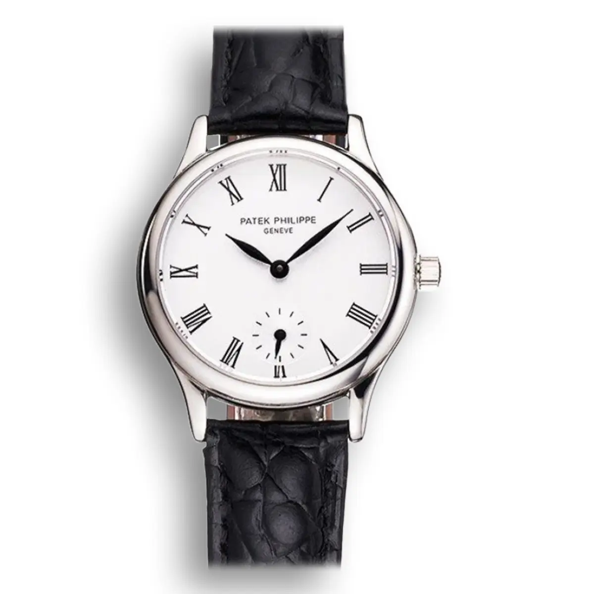 Calatrava Roman Dial White 28 mm, Stainless Steel