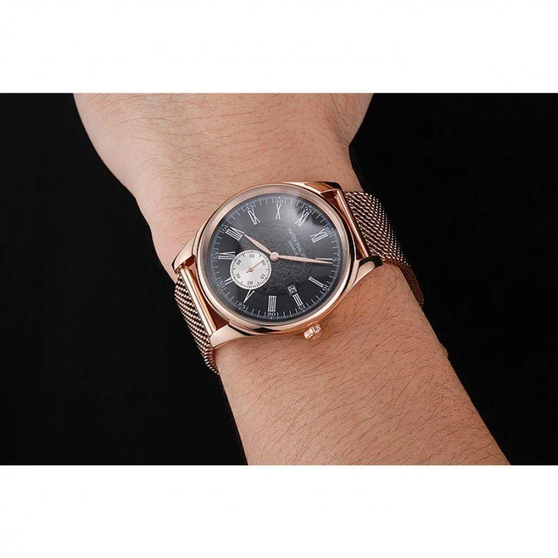 Calatrava Small Seconds Dial Black 40 mm, Rose Gold Plated