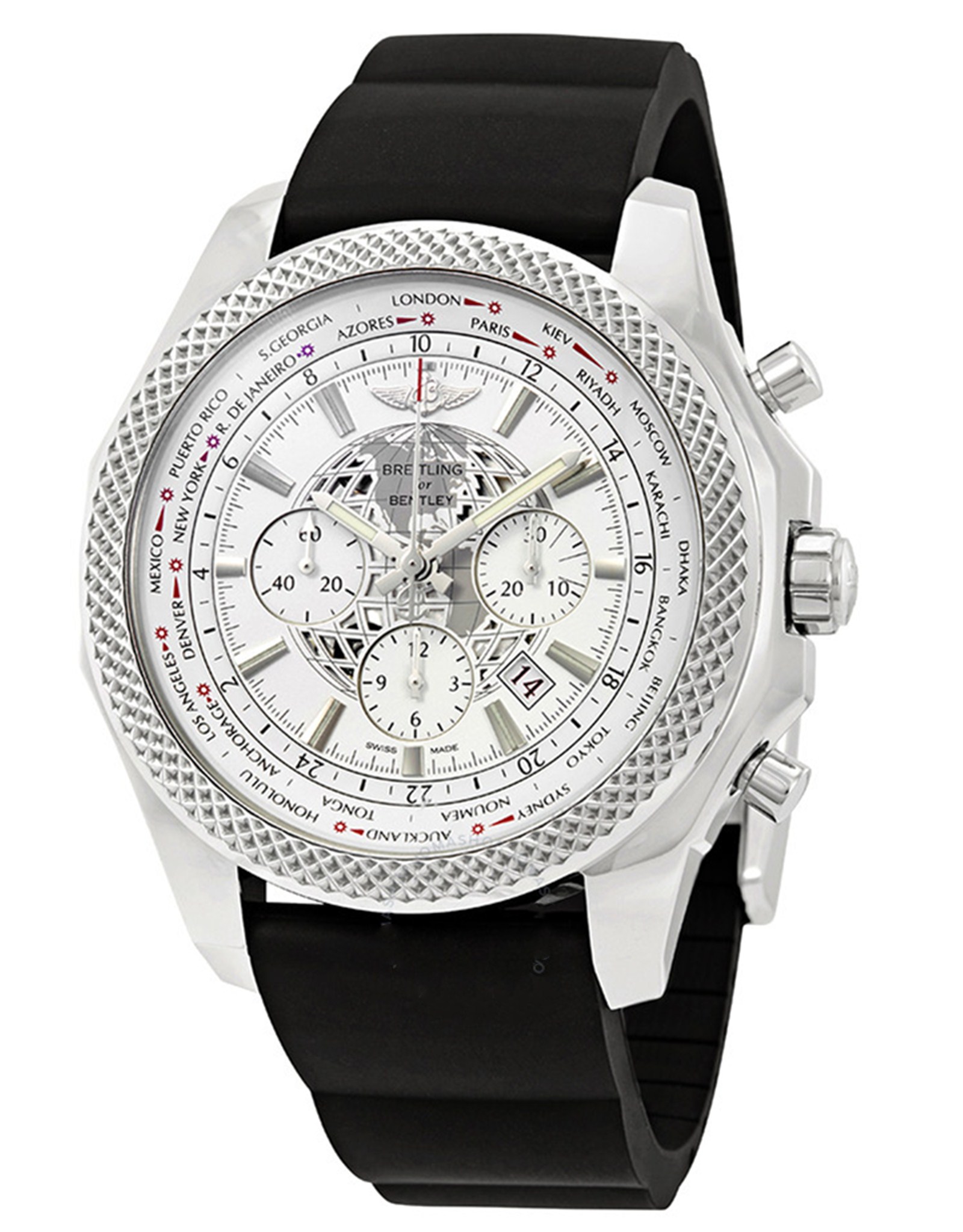 Bentley White Dial Rubber Strap AB0521U0/A755BKRD